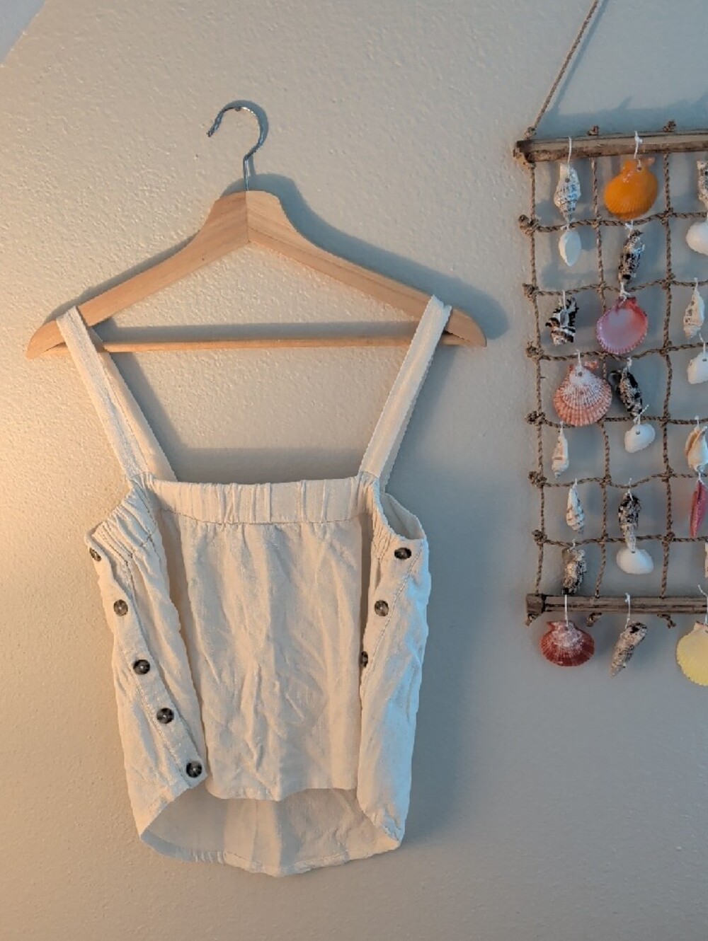 Universal Thread Cream Button-Side Square Neck Cami - Picture 3 of 3